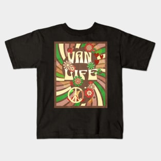 Van Life Psychedelic Stripes & Flowers Kids T-Shirt